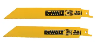DEWALT® Hojas para Sierra Recíproca, Dorso Recto, 6 Pulgadas, 18 Tpi (Paquete de 2)