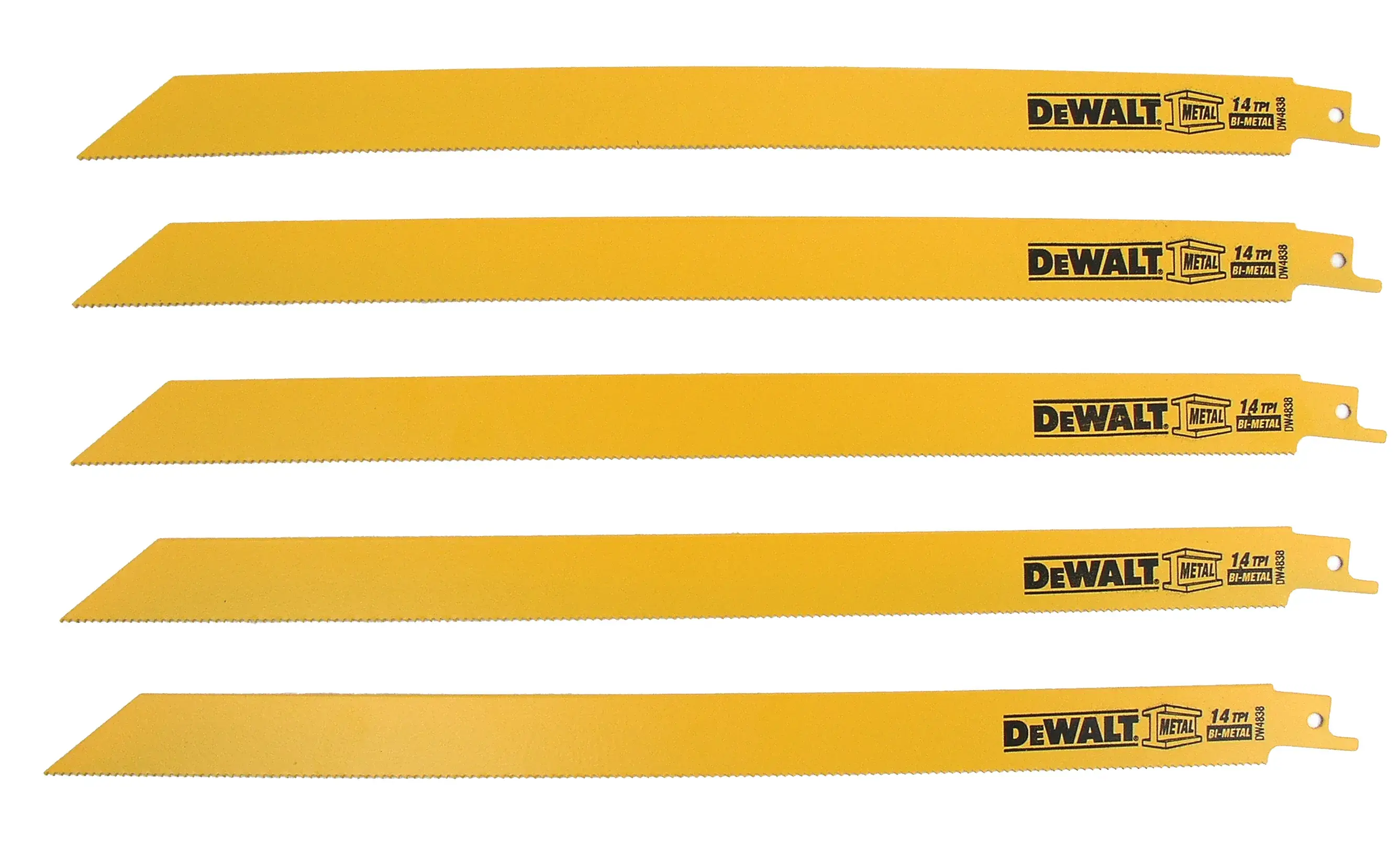 DEWALT® Hoja Recíproca Bimetálica de Lomo Recto de 6 Pulg. 14 TPI (Paquete de 2)