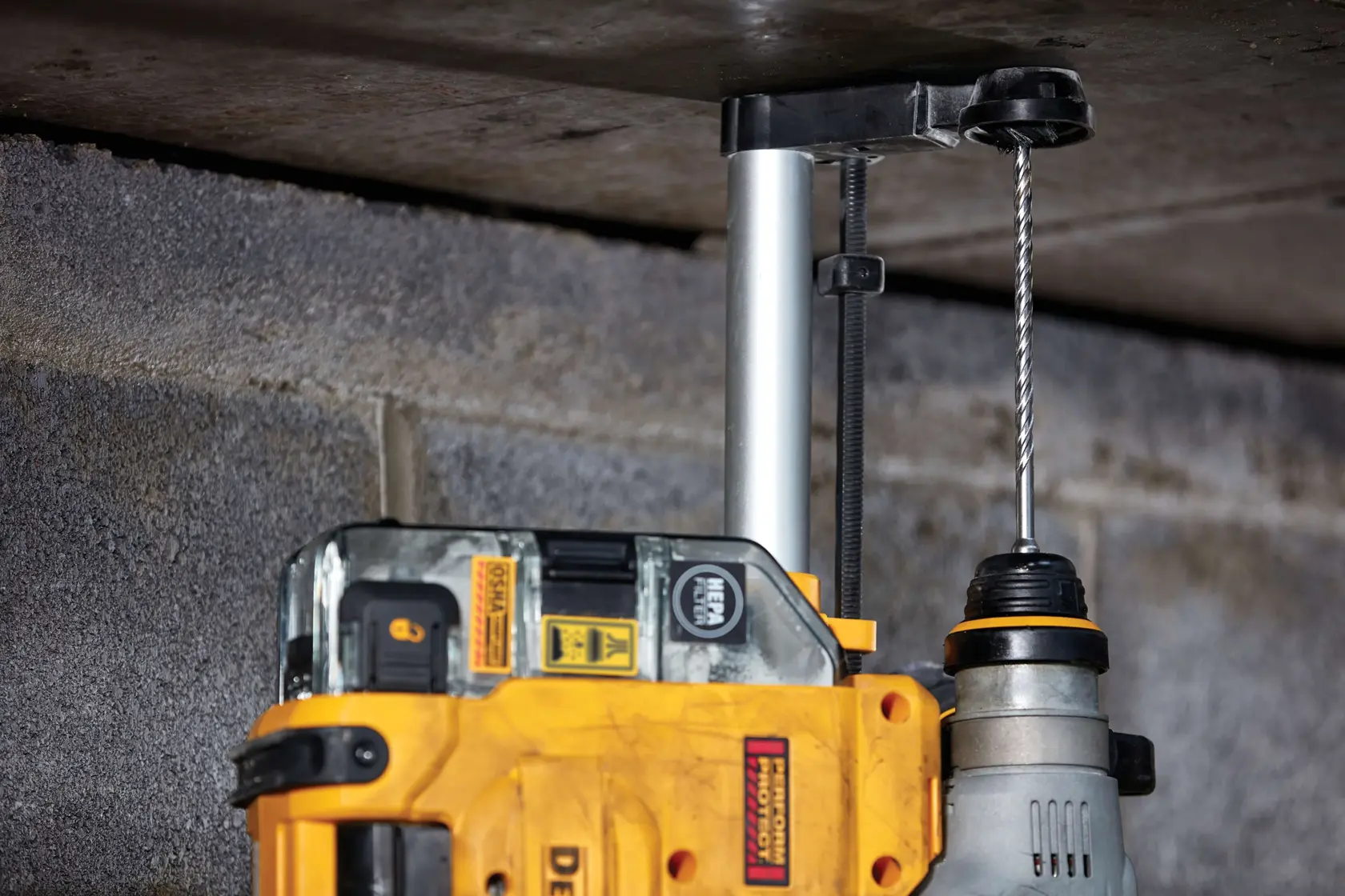 SDS Plus 2 Cutter Drill Bit in action.