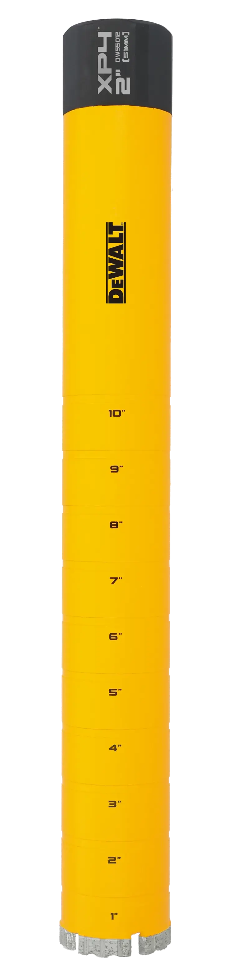2" DEWALT Diamond Core Bit on white at a profile view
