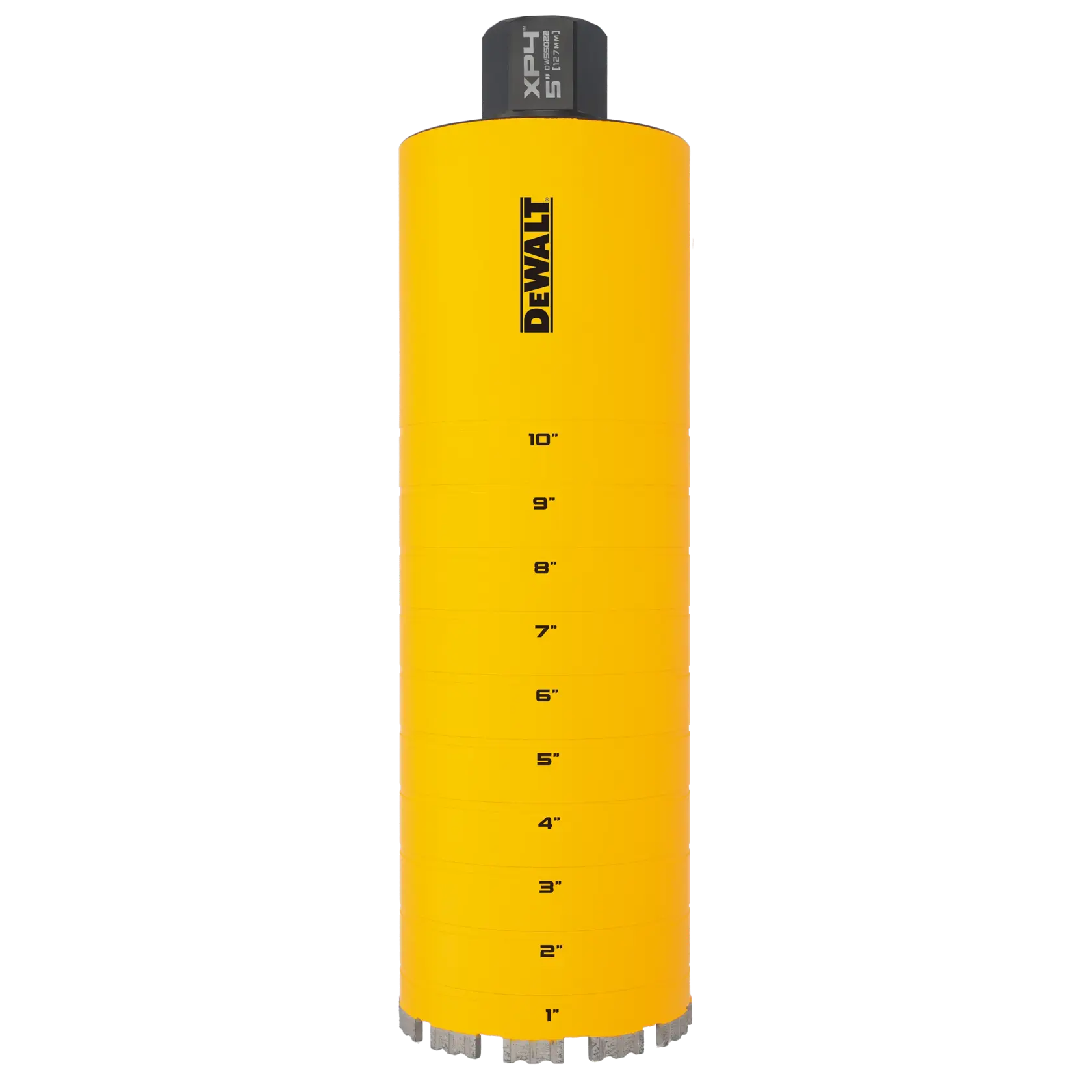 5" DEWALT Diamond Core Bit on white at a profile view