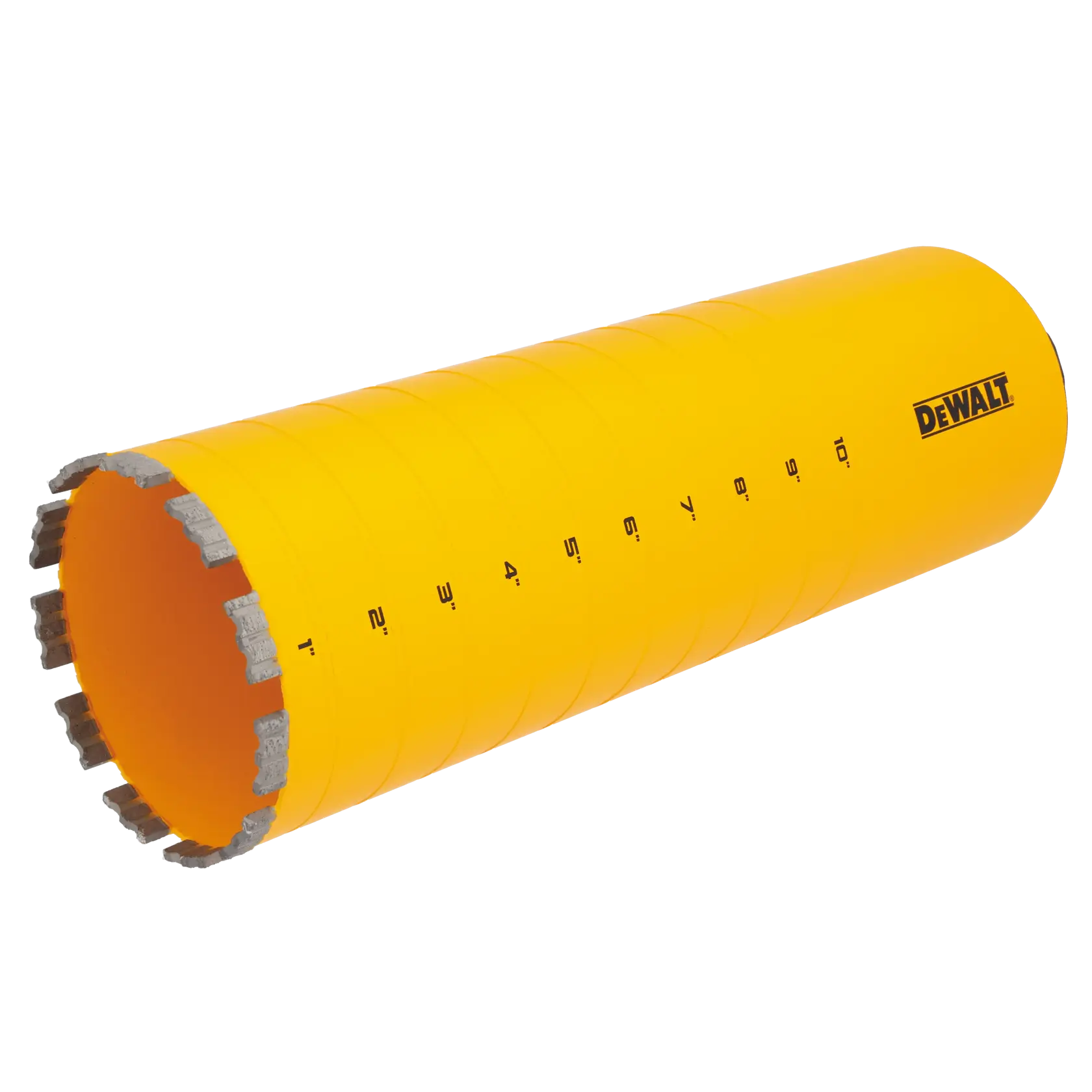 5" DEWALT Diamond Core Bit on white at a 45 degree view from the left