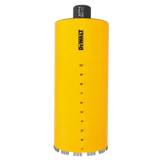 6 1/2" DEWALT Diamond Core Bit on white at a profile view