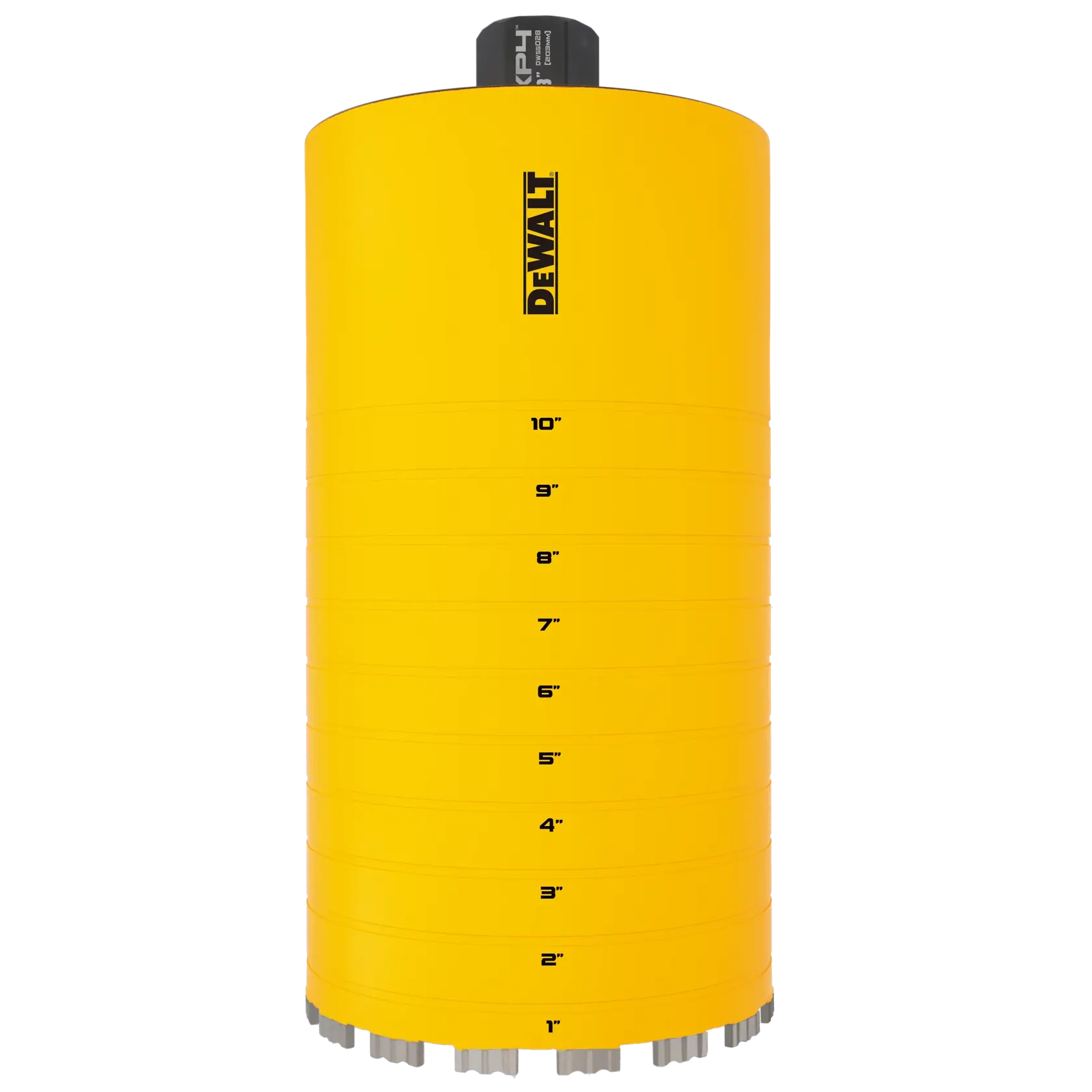 8" DEWALT Diamond Core Bit on white at a profile view