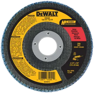 DEWALT® Disco de Aletas, Circonia, 4-1/2 Pulgadas x 7/8 Pulgadas, Grano 60