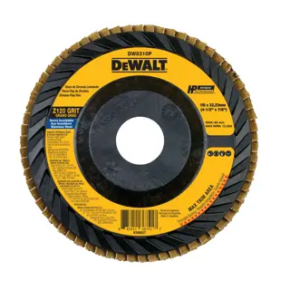 DEWALT® Disco Laminado de Zirconia Base de Fibra de 4-1/2" (115mm) para Corte en Metal/Inox Grano Z120