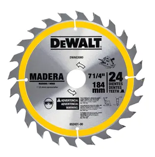 DEWALT® Hoja de Sierra 7-1/4 Pulg 24D Madera