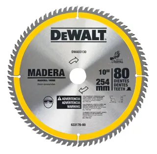 DEWALT® Hoja de Sierra 10 Pulg 80D Madera