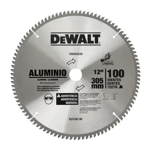 DEWALT® Hoja de Sierra 12 Pulgadas (305mm) 100T Aluminio