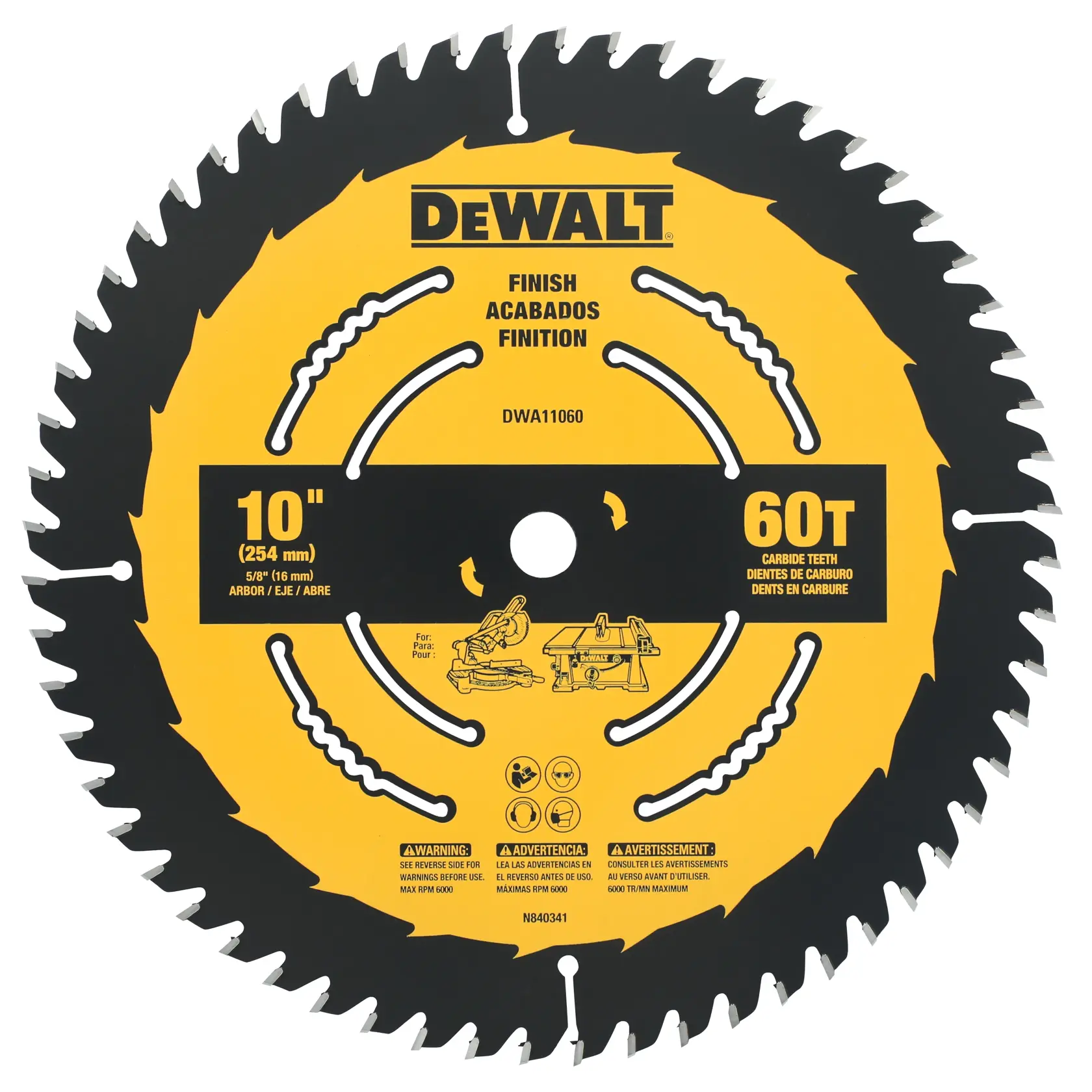 DEWALT 10 in. 60T Finish Circular Saw Blade