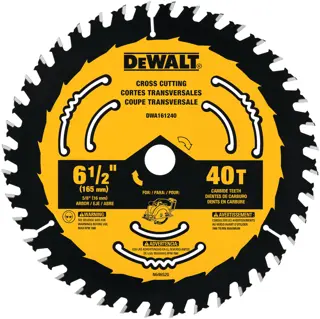 DEWALT® Hoja de Sierra Circular de 6-1/2 Pulgadas con 40 Dientes