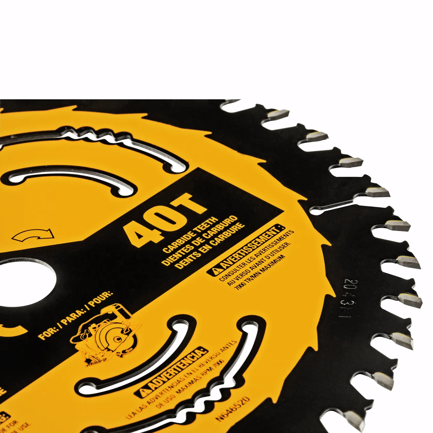DEWALT® Hoja de Sierra Circular de 6-1/2 Pulgadas con 40 Dientes