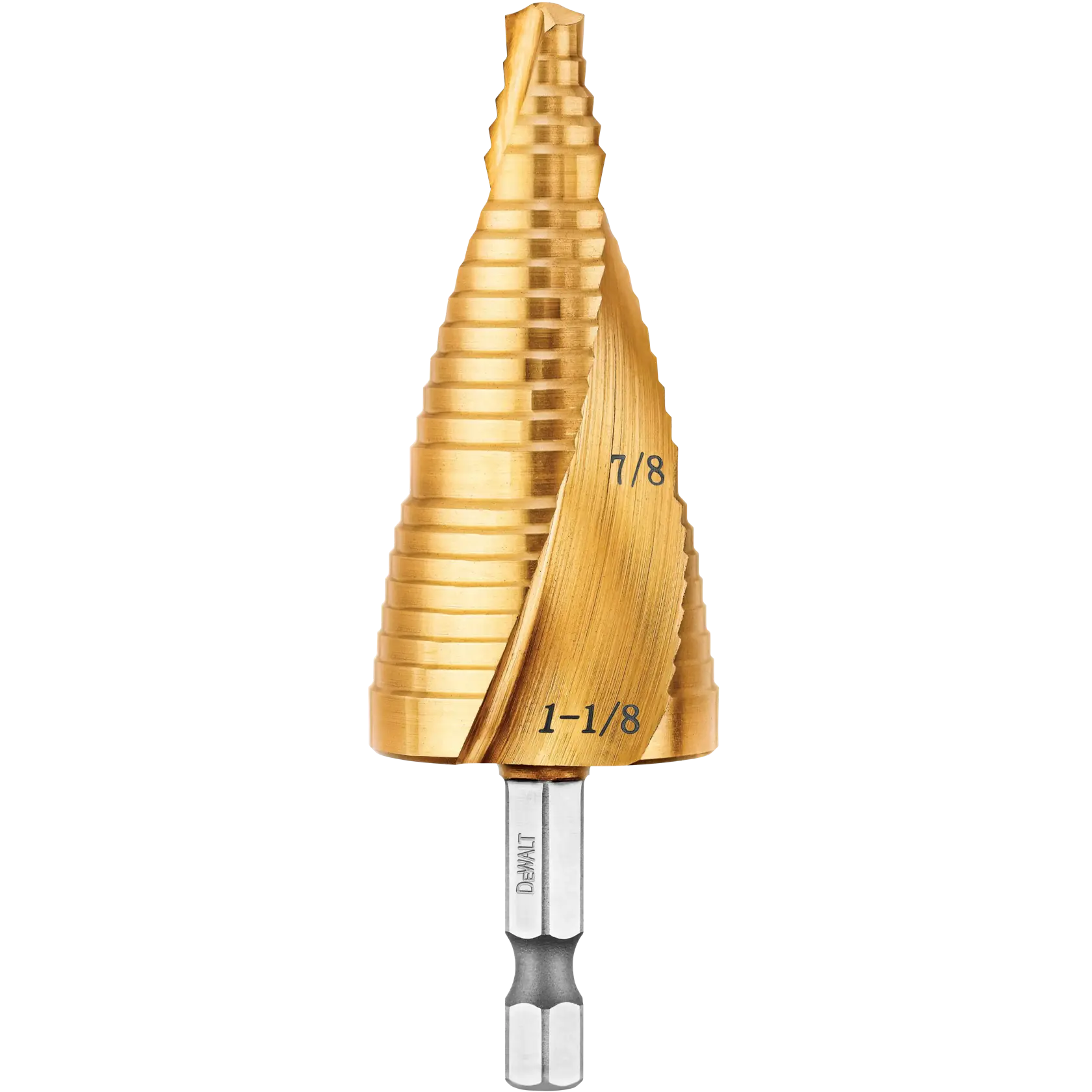 Profile of high speed steel 2 step drill bit.