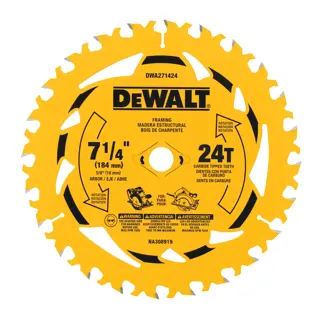 DEWALT DWA271424 7-1/4" 24T Single Pack front view.