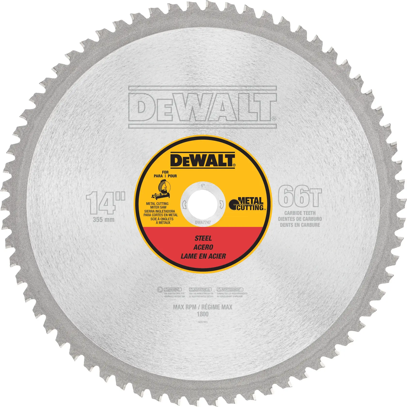 DEWALT® Hoja de Corte de Metal de 14 Pulgadas, Corte de Metal Ferroso, 66 Dientes