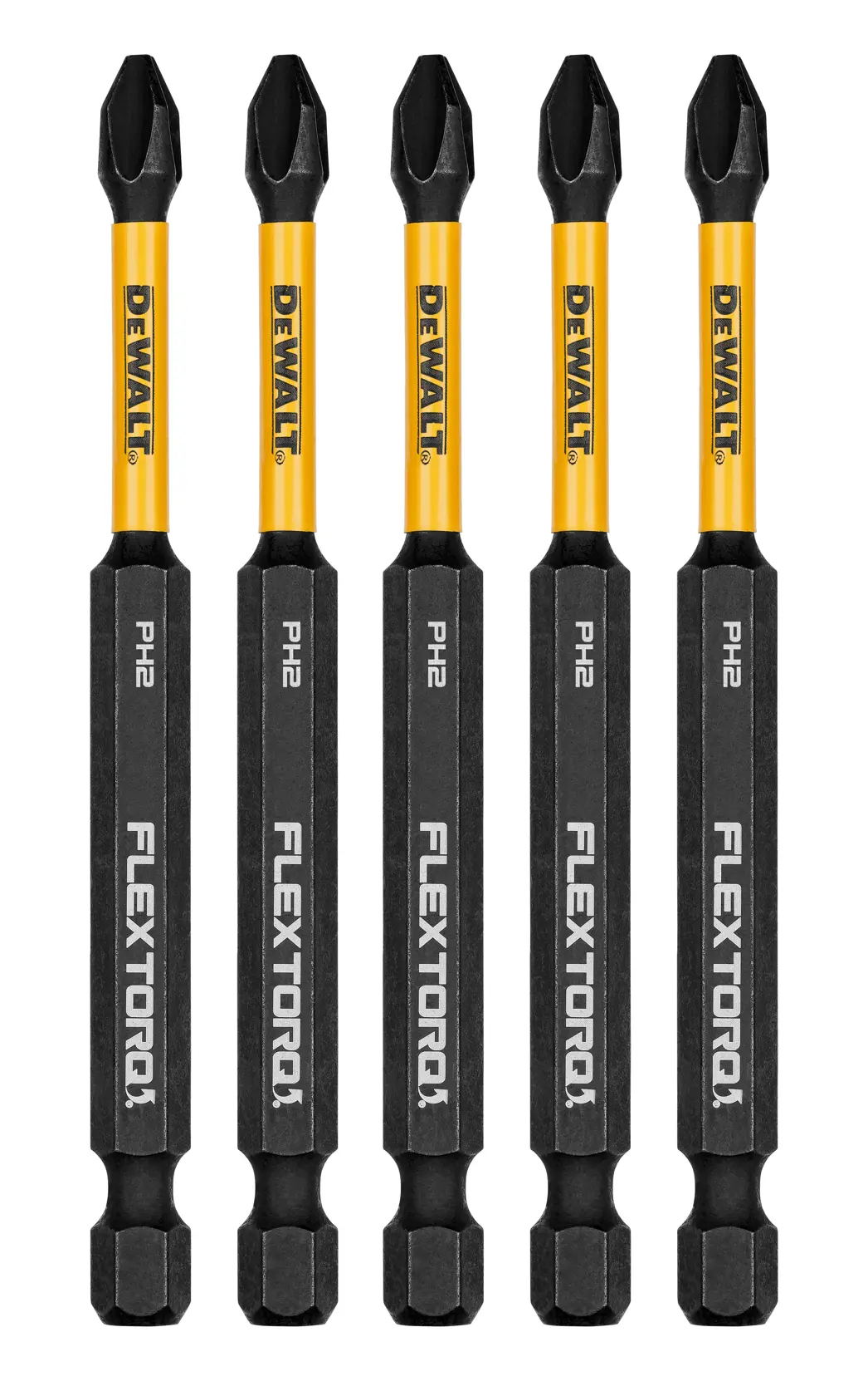 DEWALT FLEXTORQ BIT SET OF 5 front facing