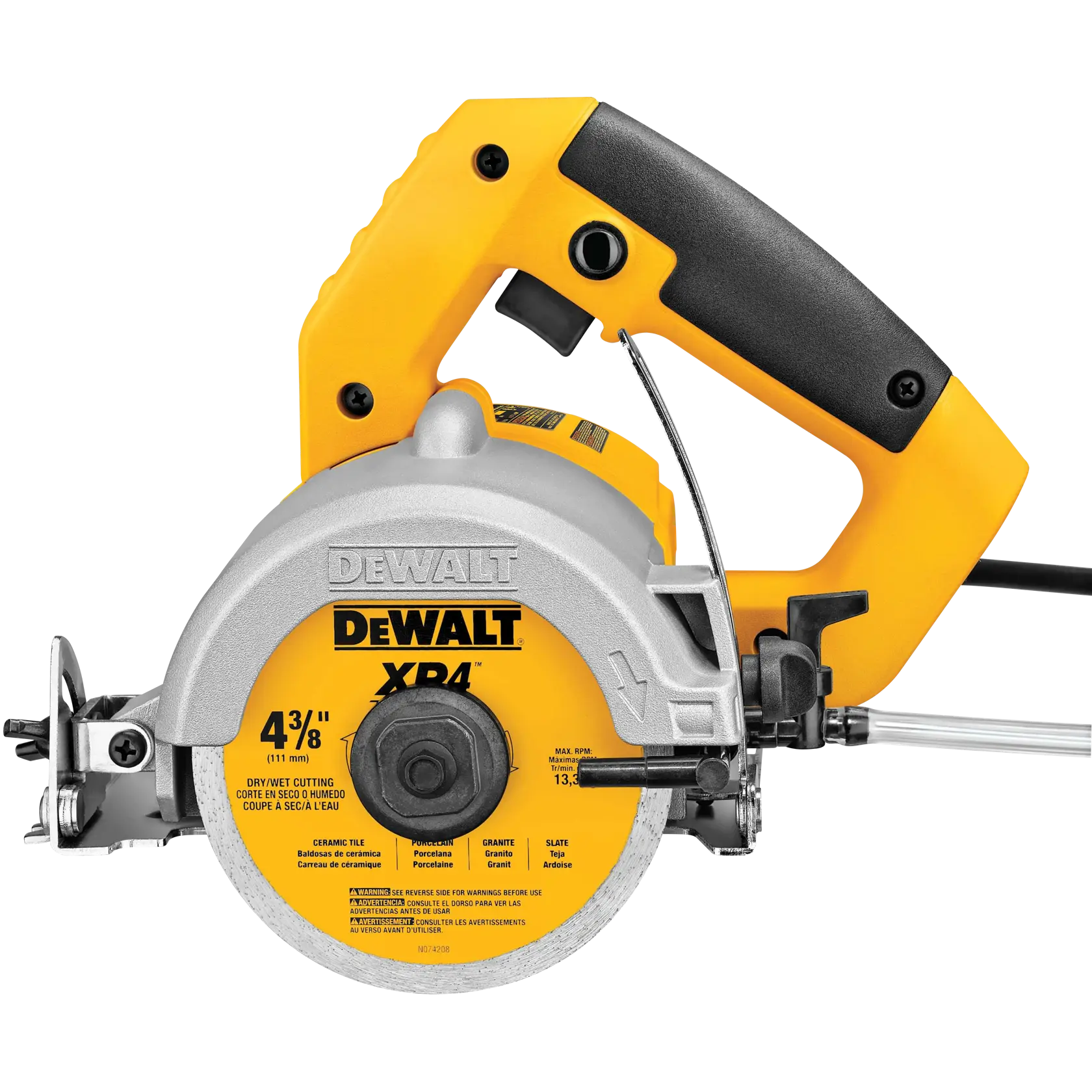 Profile of wet dry handheld tile cutter.