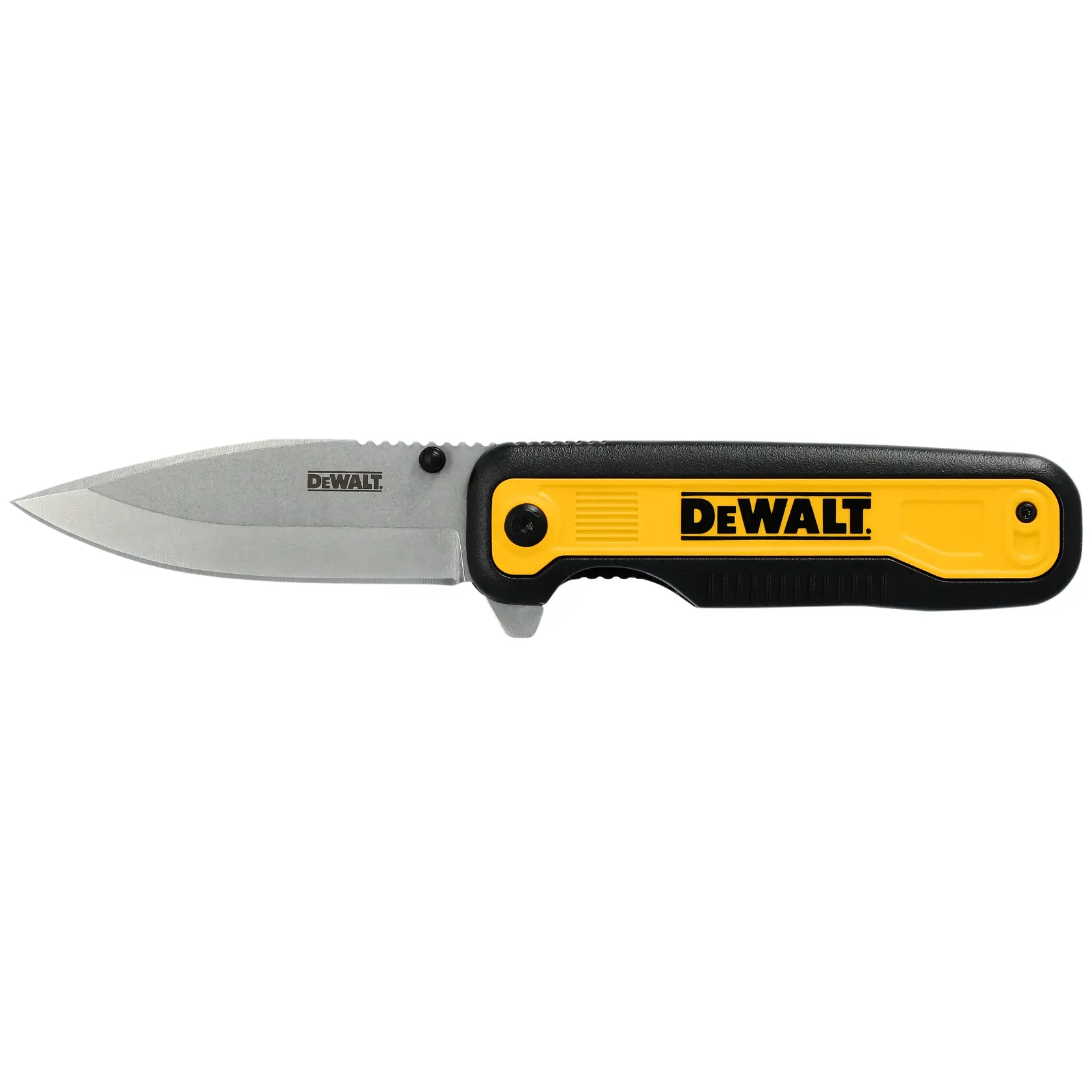 Drop Point Pocket Knife front horizontal with blade out