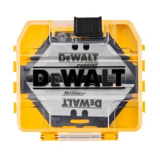 Front view of DEWALT ToughCase+ 30 pack Carbide Blades with closed case