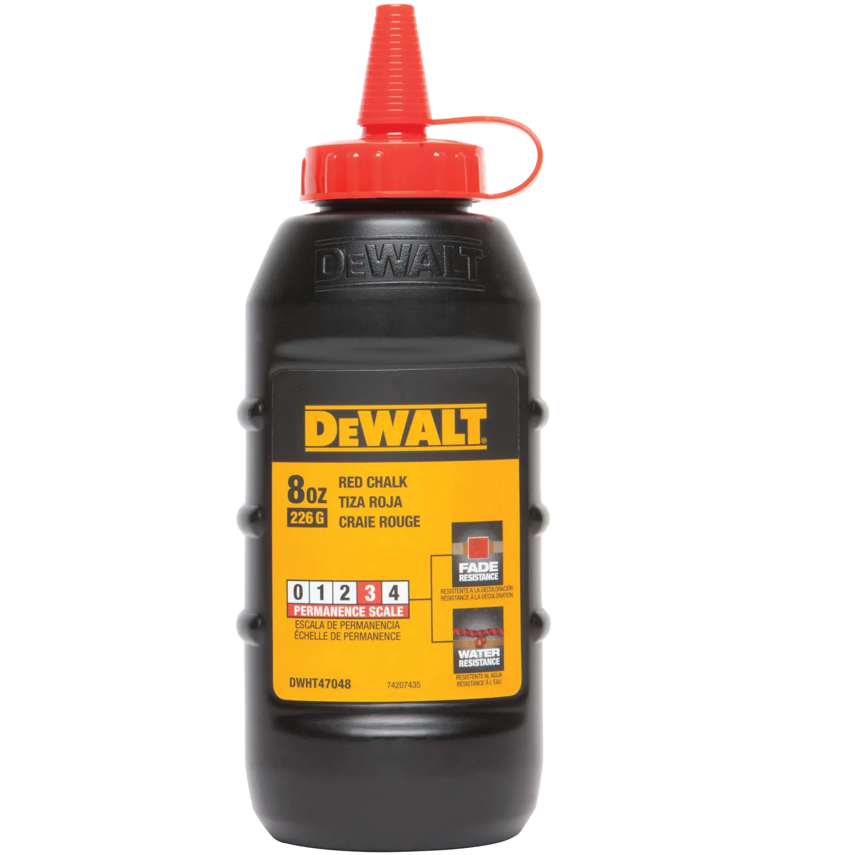 Profile of 8 ounces Chalk Red.