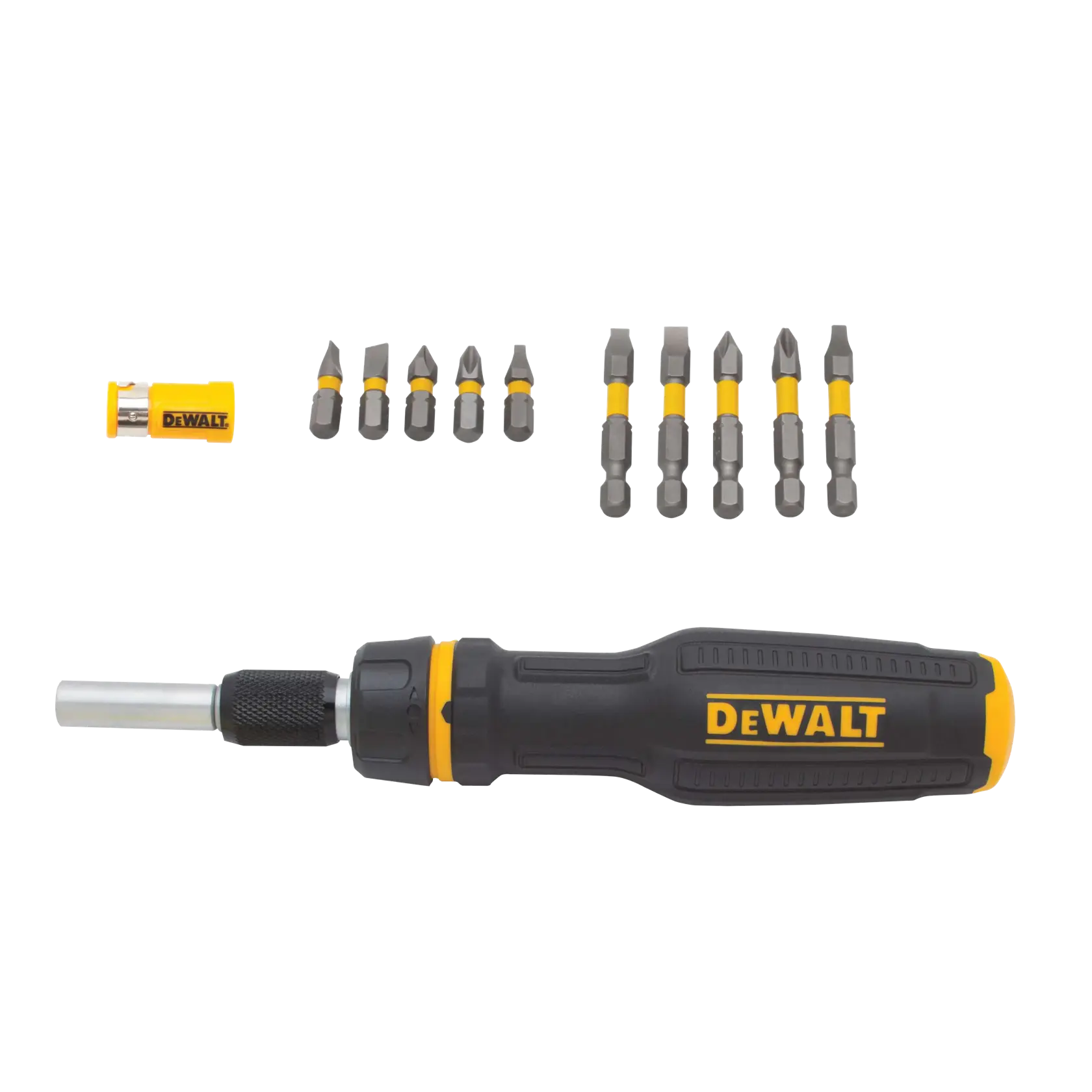 Profile of MAX FIT Telescoping Multi bit Ratcheting Screwdriver.