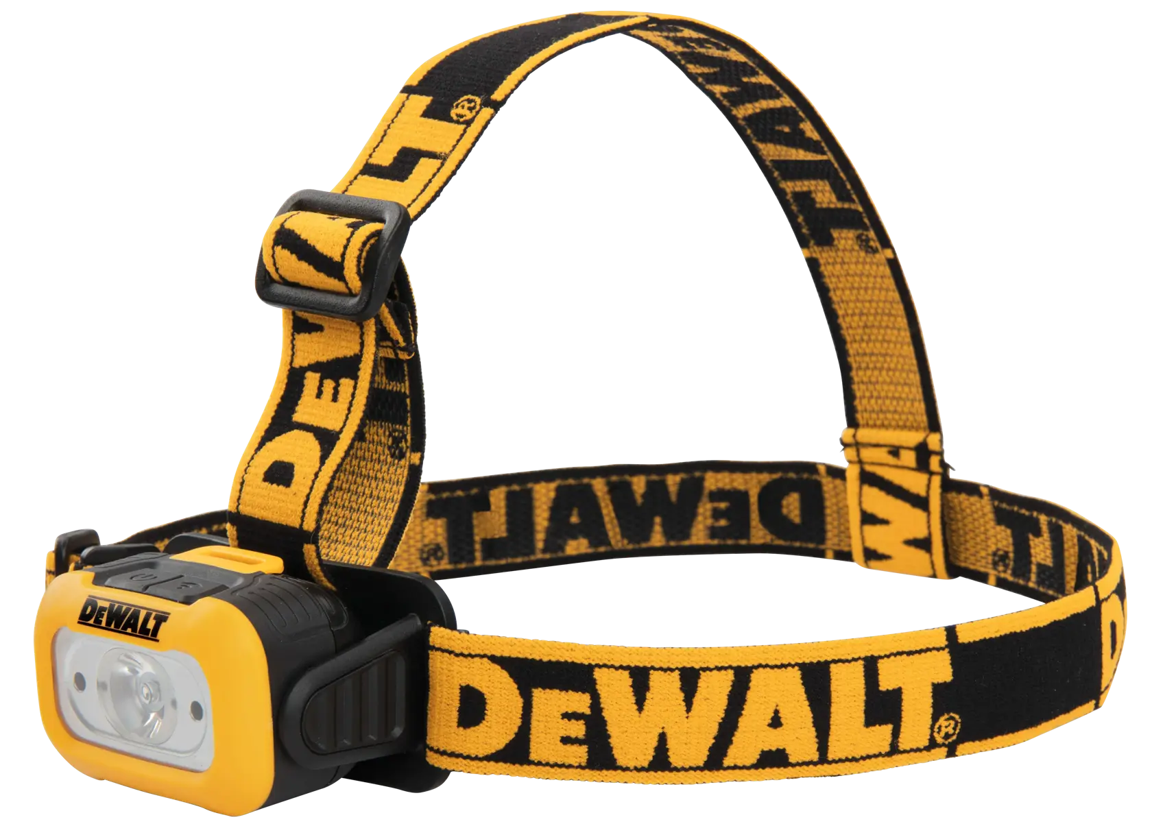 Left profile of 200 Lumen L E D Headlamp with anti slip strap.