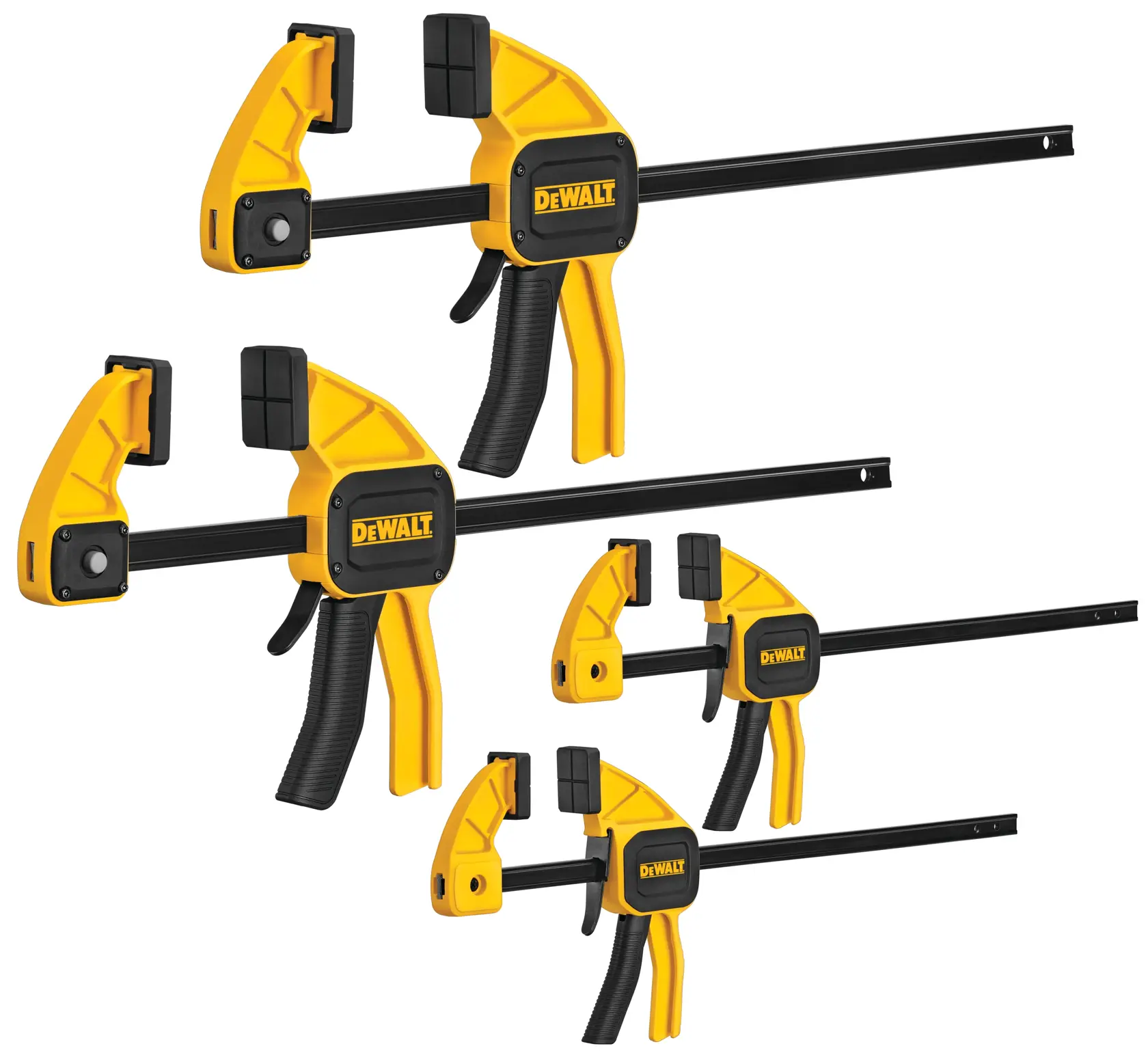 Profile of  Medium and Large Trigger Clamps 4 Pack.