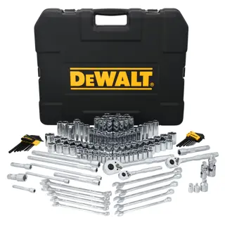DEWALT® TOUGHSERIES™ DWMT45409 Mechanics Set contents laid out on white at a profile view