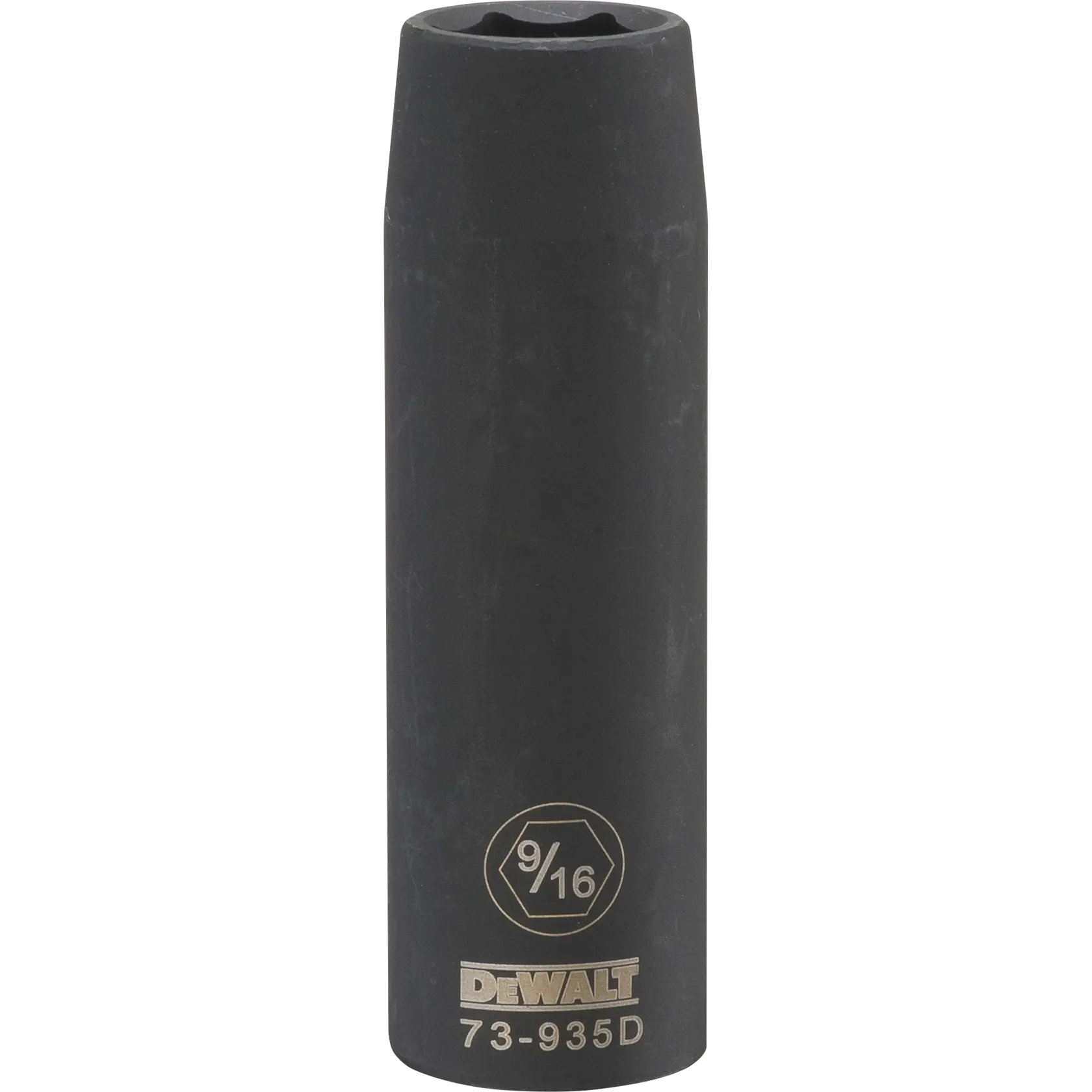 6 point half inch deep impact socket 9 / 16 inch sae.