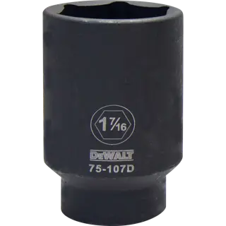 DEWALT® Dado de Impacto Profundo de 6 Puntas 1/2" 1-7/16 Pulgadas Sae