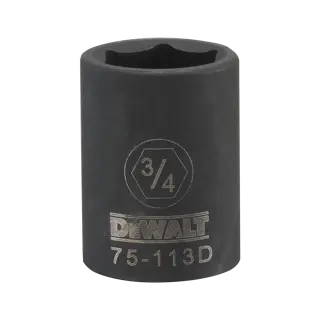 Deep impact socket 3 quarter in socket half in drive 6 point steel black oxide.
