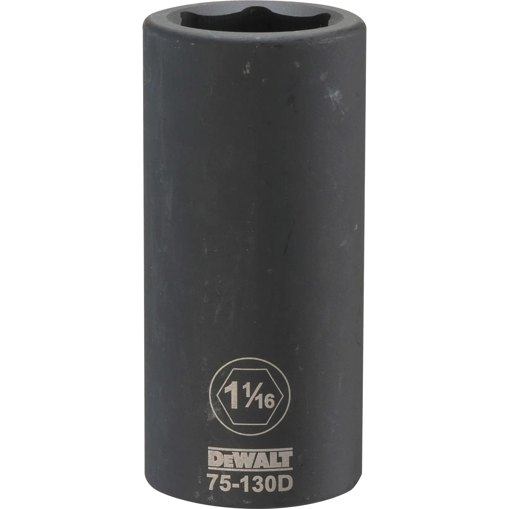 Impact socket 1 and 1 / 16 in socket 3 quarter in drive 6 point Cr 440 steel black oxide.