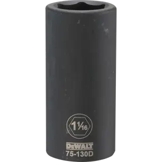 Impact socket 1 and 1 / 16 in socket 3 quarter in drive 6 point Cr 440 steel black oxide.