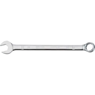 A DEWALT combination wrench with an open-end and a box-end. The tool is metallic and straight, designed for tightening or loosening nuts and bolts.