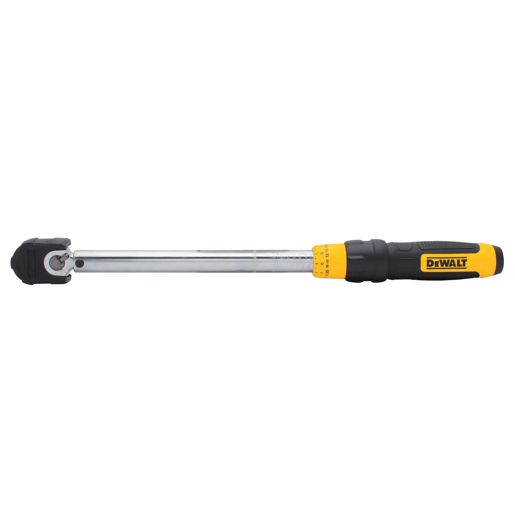 Back side of DEWALT micrometer torque wrench.
