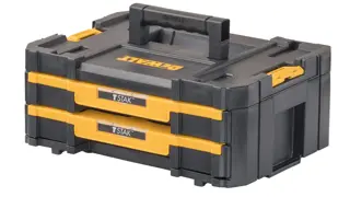 T stak 4 double shallow drawers.