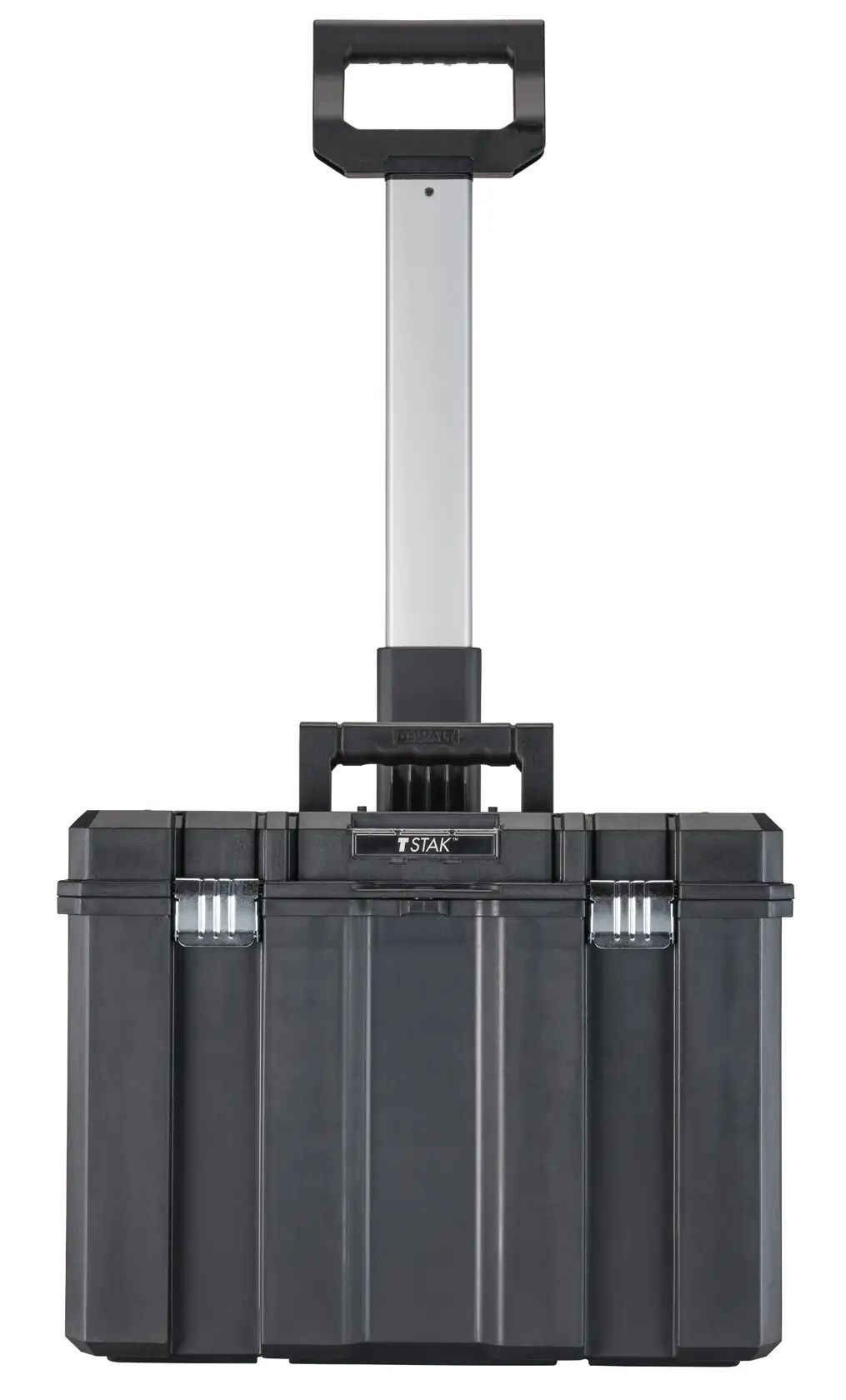 Front angle of the TSTAK® MOBILE STORAGE DEEP BOX ON WHEELS on white